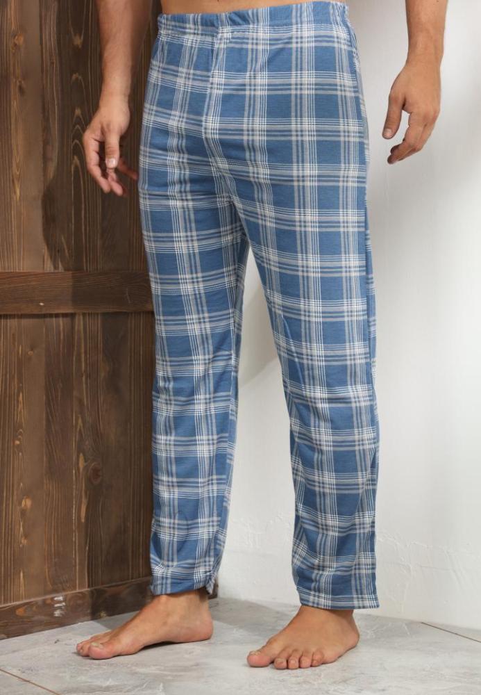 Pantaloni de Pijama ,Big Size ,Barbati,Culoare Albastru cu Gri ,Engros